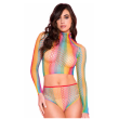 LIN60209 Cindy Love Two Piece Rainbow Bodystocking Set - One size LIN60209 Cindy Love Two Piece Rainbow Bodystocking Set - One size